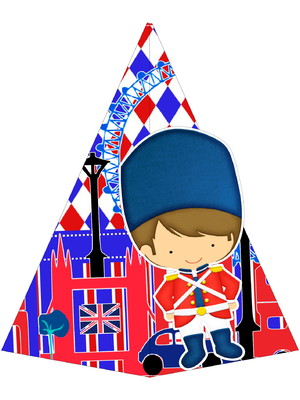 10 caixas cone soldadinho de chumbo london com aplique 3d