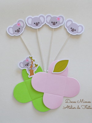 Coala combo forminhas + toppers