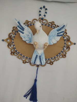Quadro divino espírito santo com base mdf