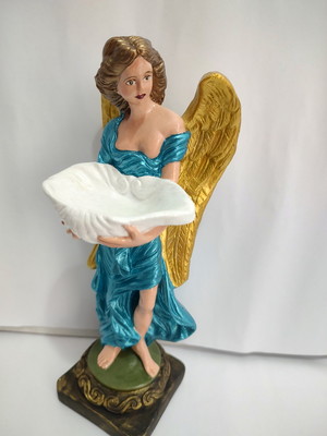 Anjo com pia para água benta 24cm