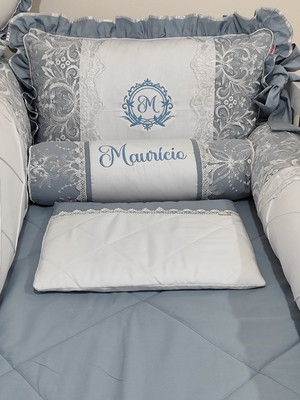 Kit berço luxo/ renda- maurício (8peças)