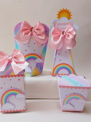 Kit festa: 20 lembrancinha personalizada arco iris