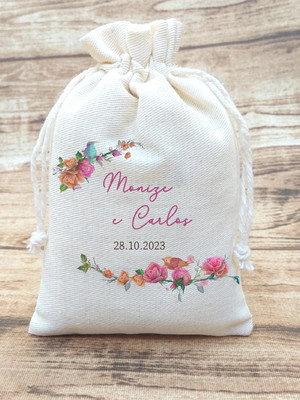 Saquinho personalizado casamento - tamanho 10x15cm