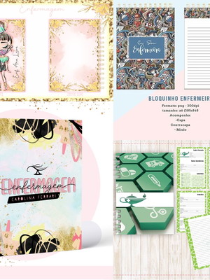 Enfermagem-artes pdf e png blocos,planner,agenda,miolos 3011