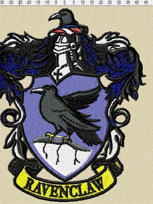 Bordado para aplicação brasão harry potter, corvinal - raven