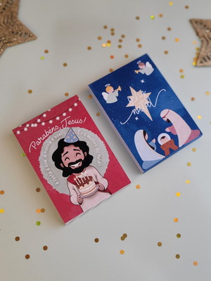 Bloquinho personalizado natal cristão 14x9 cm