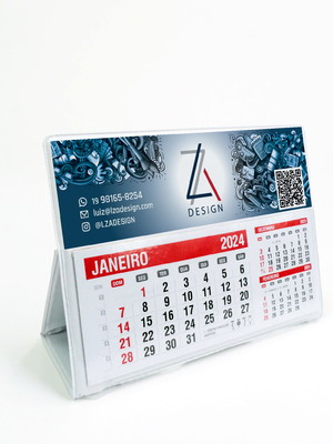 50 calendários de mesa pvc presonalizado refil 2024