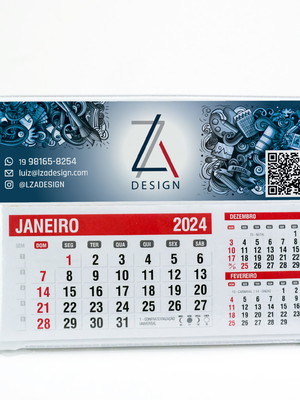 25 calendários de mesa pvc presonalizado refil 2024