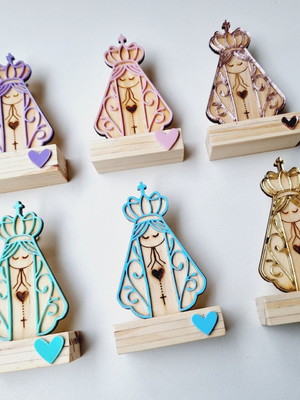 Kit 5 mini santinhas em acrílico