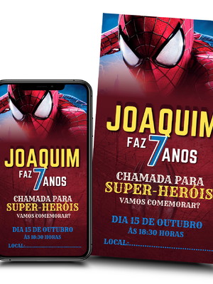 Convite digital - homem aranha para whatsapp