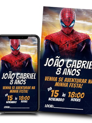 Convite digital - homem aranha para whatsapp