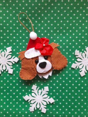 Enfeite de natal cachorrinho cavalier