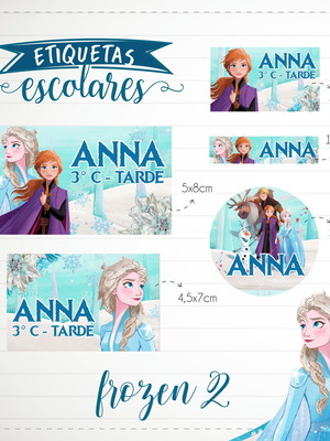 50 etiqueta escolar frozen
