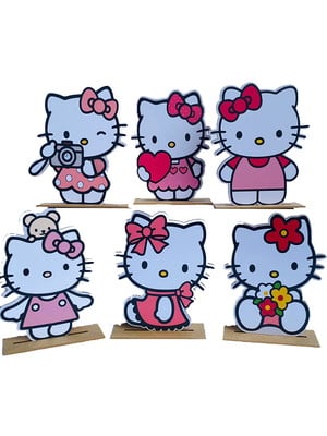Kit display de mesa 6 peças para festa hello kitty mdf