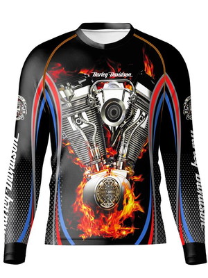 Camiseta manga longa proteção uv50 motoclube moda praia mod5