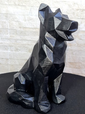Cachorro cão decoração pet geométrico preto 24cm lindo!
