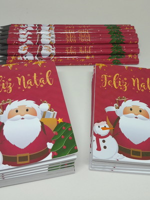 Bloquinho com lápis natal