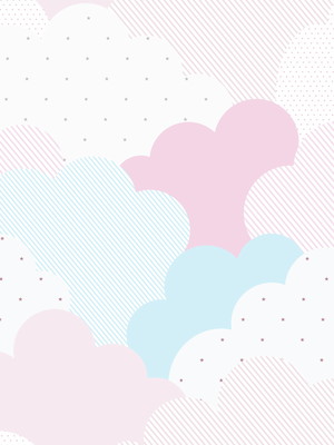 Papel de parede infantil nuvens autocolante