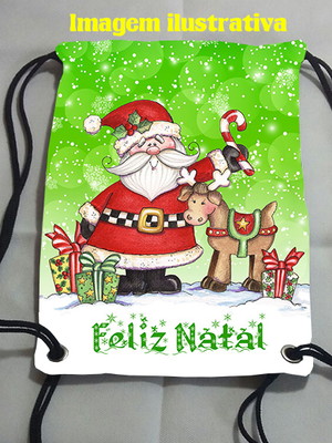 Mochilinha saco de natal 27x38cm