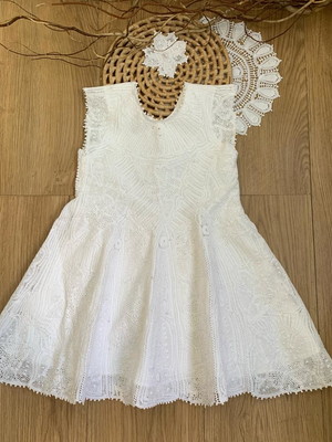Vestido infantil renda renascença - olívia