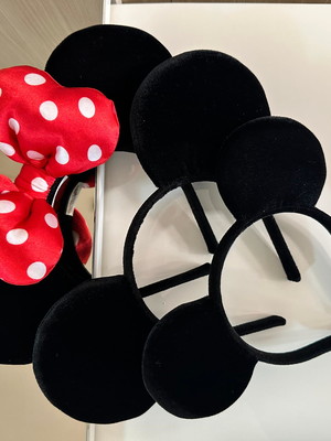 *kit 3 orelhas luxo 1 minnie 2 michey