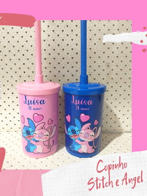 Copo short drink - stitch e angel