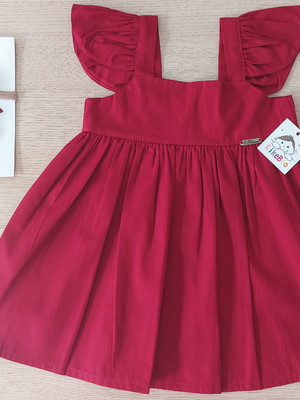 Vestido bebê infantil vermelho + lacinho