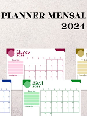Arquivo digital - planner mensal de 2024