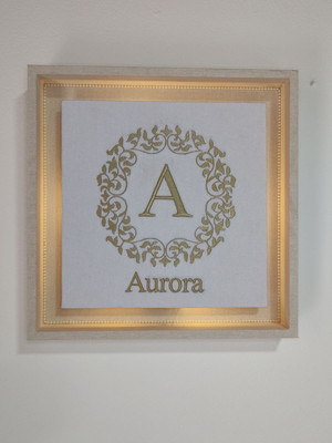 Quadro porta maternidade monograma com led