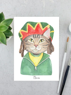 Print a5 - bob marley cat