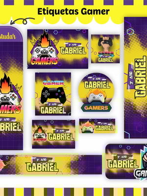 Etiqueta escolar vídeo game