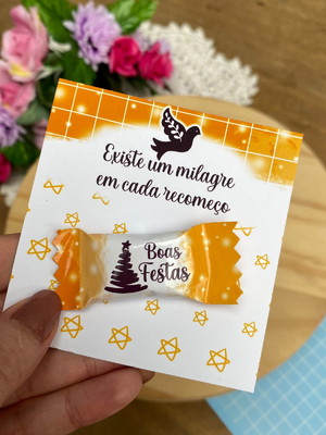 Cartão com balinha personalizada ano novo