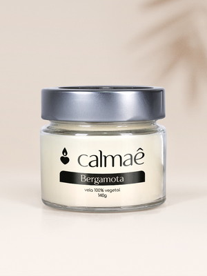 Vela aromática vegetal bergamota 140g calmaê velas