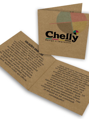 Tag personalizada em papel kraft 180g com dobra