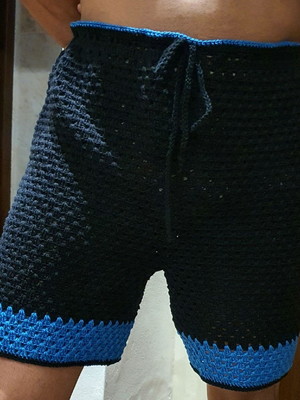 Bermuda masculina crochê
