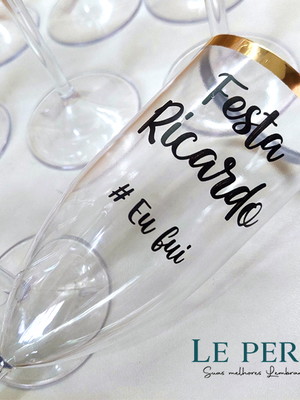 Taça de champagne acrílica personalizada - reveillon