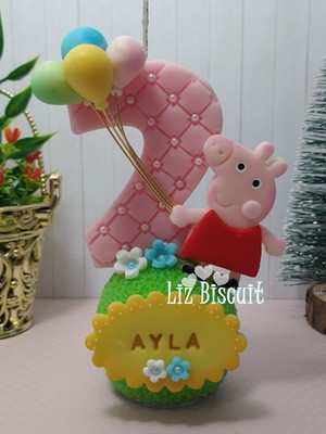 Vela porquinha com o nome cod.7! liz biscuit