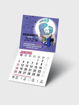 Imã de geladeira com calendário 2024