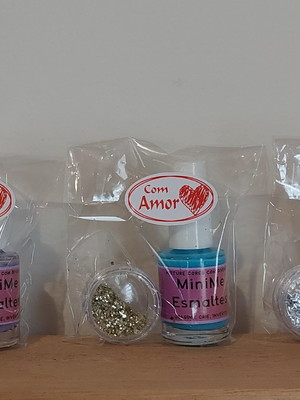 Kit esmaltes infantis com glitter
