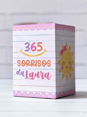 Caixinha personalizada 365 sorrisos menina