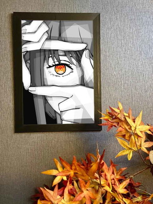 Makima chainsaw man, série mangá, quadro com moldura 33x24cm