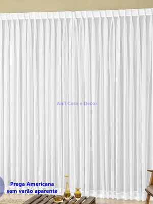 Cortinas em gaze de linho prega americana sob medida