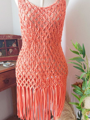 Saída de praia em macrame!