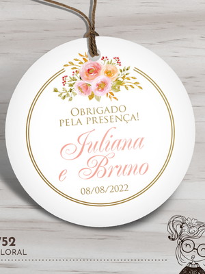 Tag redonda floral - 00752