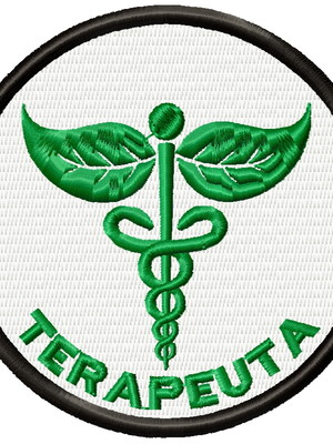 Matriz bordado terapeuta brasão logo 4 tamanhos