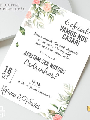 Convite digital padrinhos de casamento