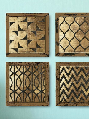 4 quadros decorativos arte geométrica