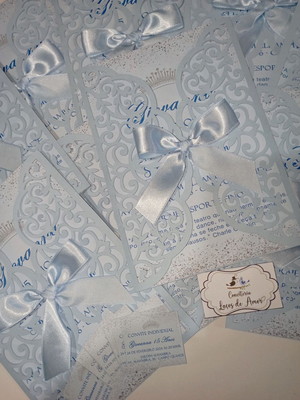 Convite 15 anos azul serenity