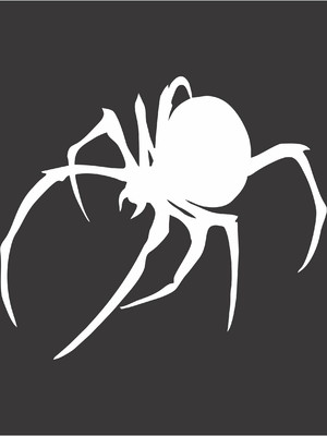 Adesivo branco aranha 13x15cm carro retrovisor moto