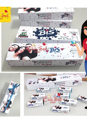 Caixa bis natal personalizado flork + cartao - 10 unidades